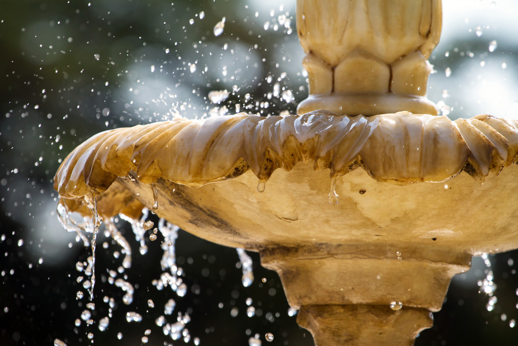 Close up image of a fountain